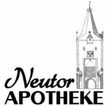 Neutor Apotheke Logo in schwarz weiß mit Illustration des Dortmunder Neutores